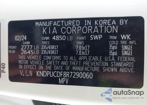 2024 Kia Sportage Lx z USA, uszkodzony, nr VIN KNDPUCDF8R7290060